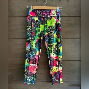 Constantly Varied Gear Tie-Dye Skulls Capri Leggings XS